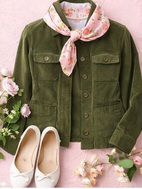 Talbots Olive Green Button-Down Blazer Jacket - Women’s Size 6 Like New